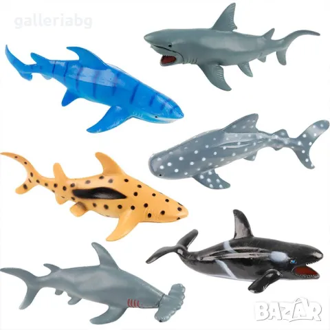Комплект 6 броя акули, снимка 2 - Фигурки - 47278298