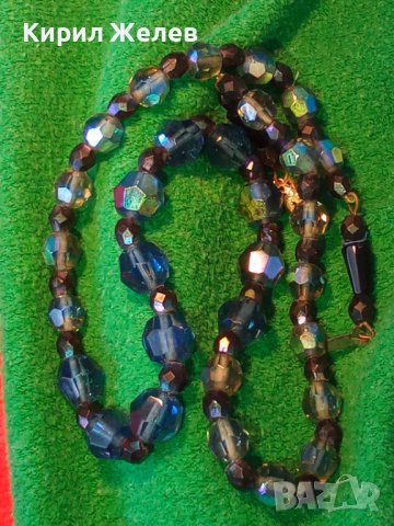 СТАРО АР ДЕКО РЕТРО КОЛИЕ ОГЪРЛИЦА ФАСЕТИРАН БОХЕМСКИ КРИСТАЛ МАЙСТОРСКА РЪЧНА ИЗРАБОТКА 75181, снимка 2 - Антикварни и старинни предмети - 41838657