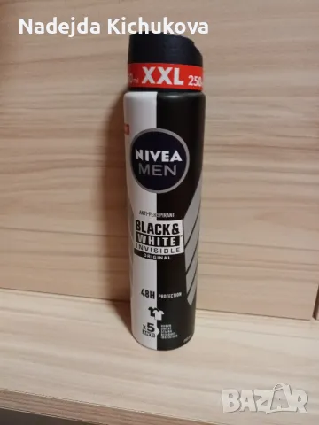 Спрей дезодорант за подмишници за мъже Nivea Men Black White 250 ml.Цета-6 лв., снимка 2 - Мъжка козметика - 48539034