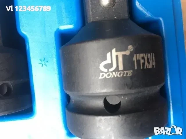 Преходници, адаптори , 1'', 1/ 2 '', 3/ 8 '', 1/ 4 '', усилени ударни комплект, 8 бр, черен, снимка 3 - Други инструменти - 52270106