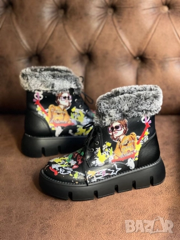дамски боти с пух , снимка 3 - Дамски боти - 51436869