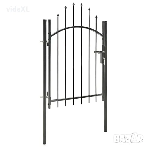 vidaXL Градинска порта Woerden стомана 1x1,25 м черна