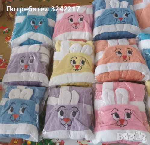 Детски памучни хавлиени халати за баня със качулка от 100% памук., снимка 9 - Хавлии и халати - 40689355