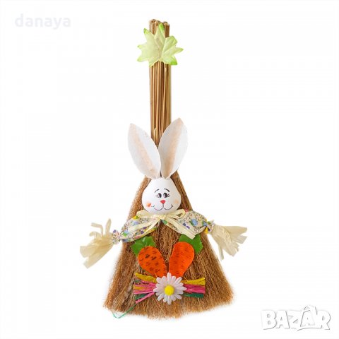2741 Великденско зайче с метла, 40см, снимка 2 - Декорация за дома - 35874978