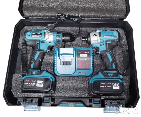 2в1 Комплект Винтоверт и Импакт 36V 8,0AH KRAFT ROYAL Безжичен 2 батерии Акумулаторен , снимка 6 - Винтоверти - 39605464