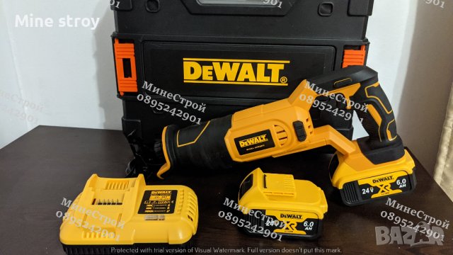 Акумулаторен Саблен Трион DeWALT 24V 6Ah Прав Трион Девалт TSTAK куфар, снимка 3 - Други инструменти - 39771199