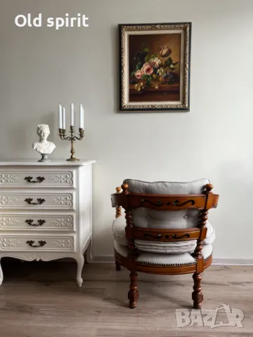 Италианско кресло от средата на миналия век, снимка 6 - Антикварни и старинни предмети - 48090516