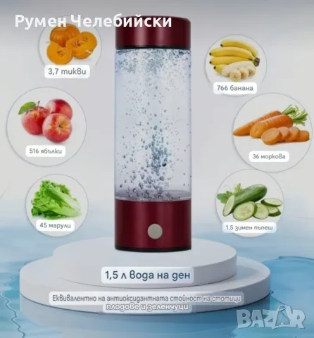 Бутилка за Водородна Вода, снимка 5 - Кани - 56140307