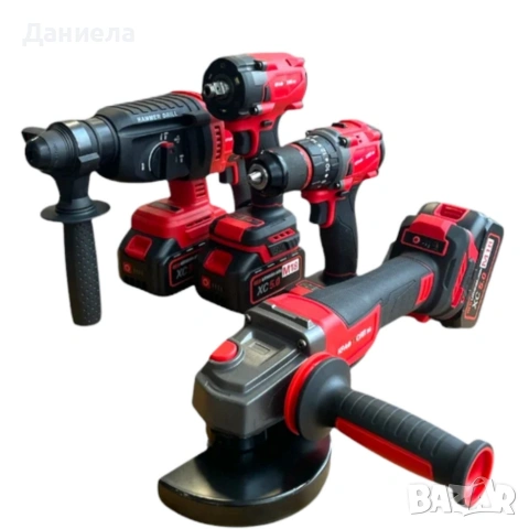 Комплект 4 в 1 акумулаторен перфоратор, гайковерт, винтоверт и ъглошлайф 36V 8A , снимка 4 - Куфари с инструменти - 53779836