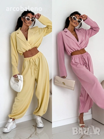 Дамски елегантен комплект от две части, 2цвята 