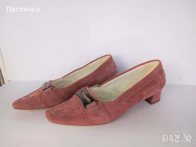Дамски обувки, № 38, естествен велур, неразличими от нови, снимка 1 - Дамски ежедневни обувки - 42325341