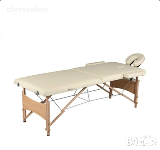 Двусекторна дървена козметична масажна кушетка - черен бял цвят, снимка 9 - Кушетки - 53166159