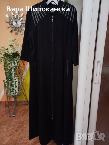Черна официална рокля Размер М с кожена декорация на платката от „Колекция „Лукс“ на фирма SAFA. 