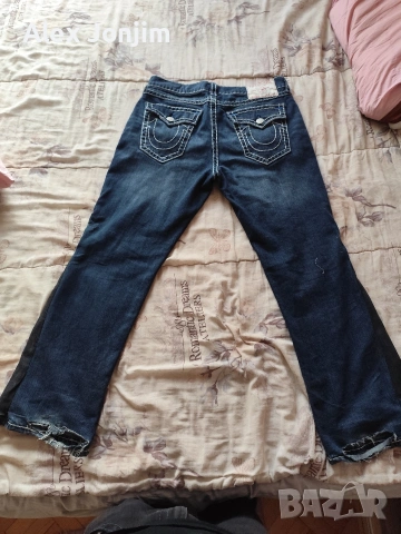 true religion size 36 dark wash, custom boot cut, снимка 2 - Дънки - 53469839