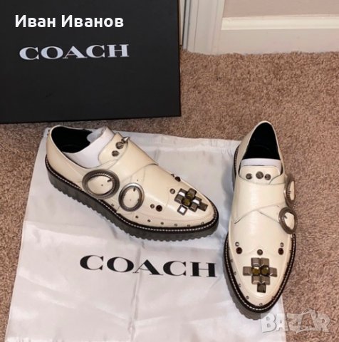 Coach Western Creeper дизайнерски кожени обувки с шипове номер 39- 40, снимка 1 - Дамски елегантни обувки - 40240618