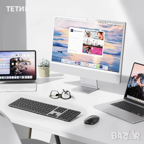 Безжична Bluetooth клавиатура за Mac – Multi-Device, QWERTY UK, снимка 5 - Клавиатури и мишки - 55842563