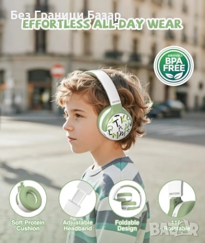 Нови Детски безжични шумопотискащи слушалки Bluetooth 60 часа батерия, снимка 5 - Bluetooth слушалки - 51941211