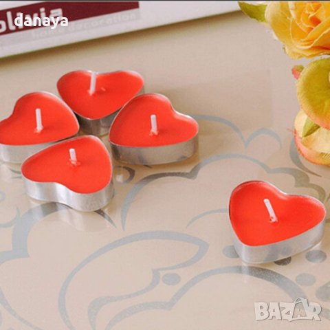 4082 Чаени свещички Сърца, 50 броя, снимка 3 - Декорация за дома - 42297830