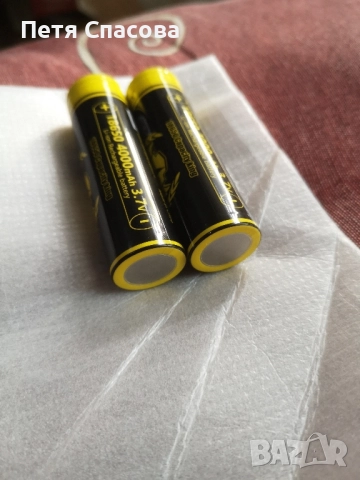 Комплект 2бр. висок клас литиево-йонни батерии с висок реален капацитет Liitokala 18650, 3.7V, снимка 2 - Друга електроника - 52264861