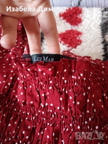 Червена рокля, снимка 2 - Рокли - 50597162