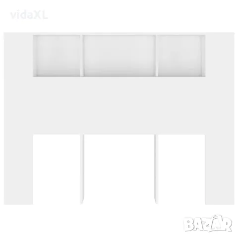 vidaXL Табла за легло тип шкаф, бяла, 140x18,5x104,5 см, снимка 3 - Шкафове - 56147893