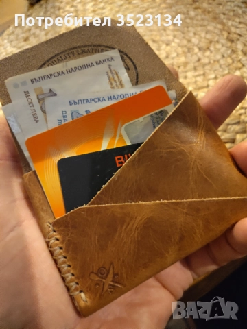 Мъжки луксозен бизнес портфейл от естествена кожа Horween, снимка 10 - Портфейли, портмонета - 52829230