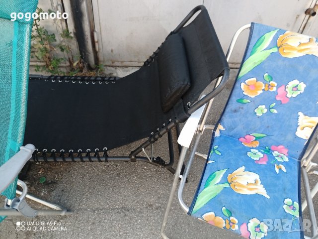 шезлонг сгъваем черен стол за плаж, черно легло , снимка 11 - Къмпинг мебели - 41620331