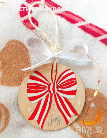 КОЛЕДНИ ИГРАЧКИ РЪЧНО РИСУВАНИ , снимка 4 - Коледни подаръци - 52166959