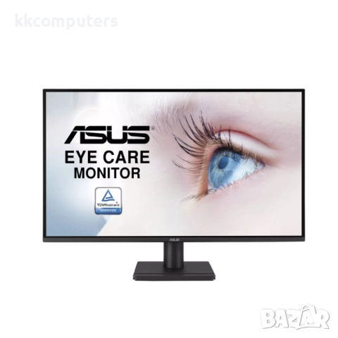 Asus VA27AQ QHD Монитор 27" - IPS, IPS, 100% sRGB, 2560x1440 , 75Hz, 1ms, Eye Care, За работа и мулт