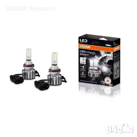Комплект 2 бр. LED крушки за фар Osram HL BRIGHT H8/H9/H11/H16 19W, 12V, 6000K, снимка 3 - Аксесоари и консумативи - 49552123