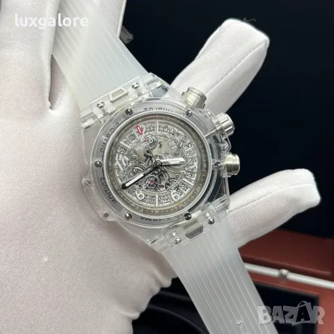 Мъжки часовник Hublot Big Bang Unico Transparent с кварцов механизъм, снимка 2 - Мъжки - 44174581