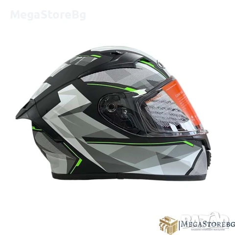 Каска за мотор 108 - размер M - Matt Black/Green