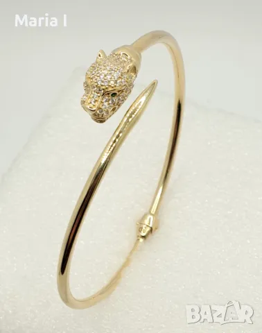 Дамска златна гривна , снимка 2 - Гривни - 42565625