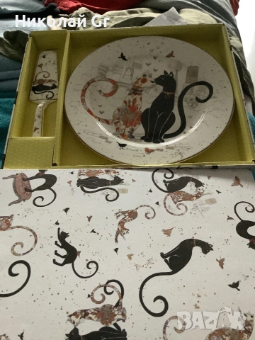 Порцеланова чиния  и шпатула не се използва в подаръчна кутия , снимка 7 - Колекции - 53230217