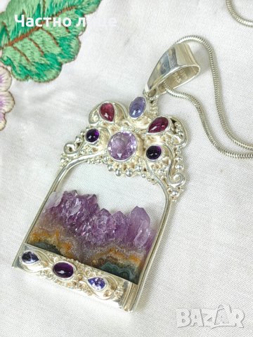 Голям Сребърен Марков Vintage Медальон SAJEN Jewelry от Остров Бали, снимка 2 - Колиета, медальони, синджири - 42553319