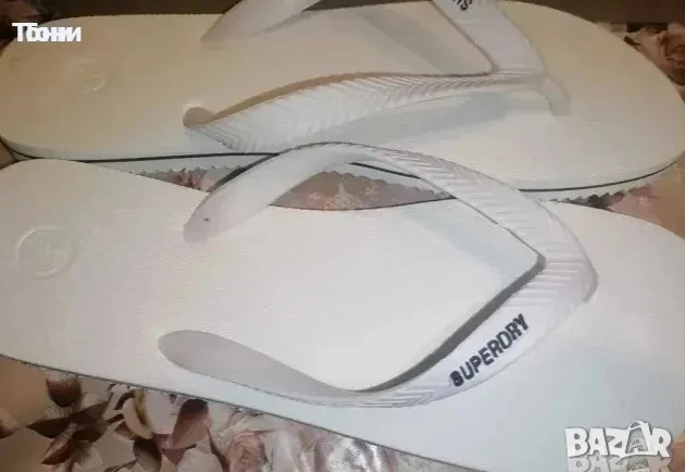 SuperDry Нови Мъжки Бели Чехли 45, снимка 6 - Мъжки чехли - 50689872
