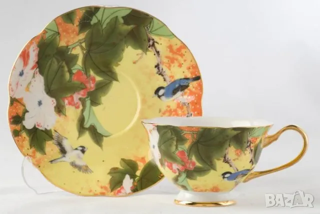 Красиви чаши за кафе и чай от костен порцелан с цветя, снимка 11 - Подаръци за жени - 49398128