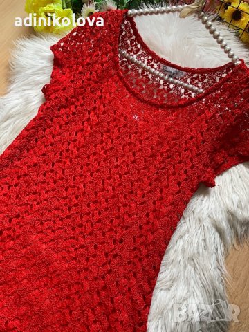 Нова червена дантелена рокля, снимка 2 - Рокли - 41730070