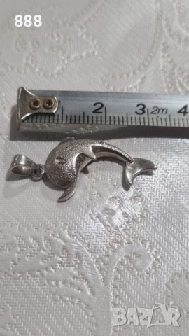 Сребърна висулка делфин 925 проба , снимка 6 - Колиета, медальони, синджири - 44202327