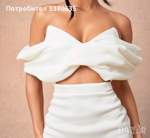 Бяла дамска рокля, S размер, снимка 2 - Рокли - 52062351