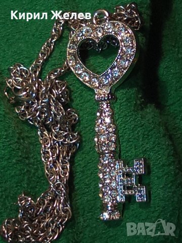СКЪПОЦЕННО ПОСРЕБРЕНО КЛЮЧЕ - ПЕНДАНТ АРТ НУВО СТИЛ ВИСУЛКА с КРАСИВА ВЕРИЖКА 12604, снимка 9 - Колиета, медальони, синджири - 35364253