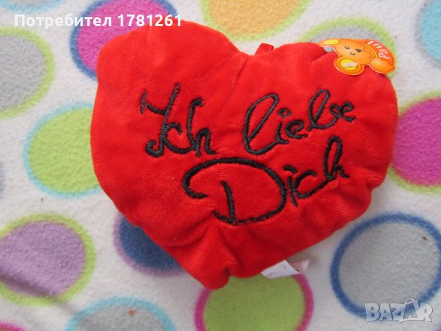 Плюшена играчка сърце "Ich liebe dich", снимка 1 - Плюшени играчки - 44356569