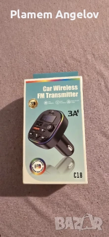 Bluetooth FM трансмитер за кола - Handsfree, бързо зареждане, RGB светлина