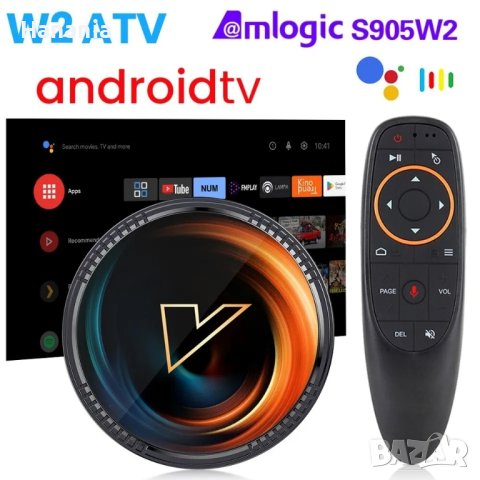TV Box Vontar W2 ATV 4/32GB, Smart TV, SlimBox Android TV, 4K@60fps HDR, IPTV, ТВ БОКС, снимка 1 - Приемници и антени - 41620748
