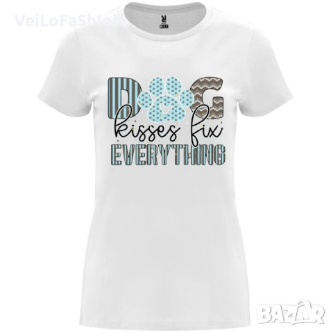 Нова дамска тениска DOG Kisses fix EVERYTHING 