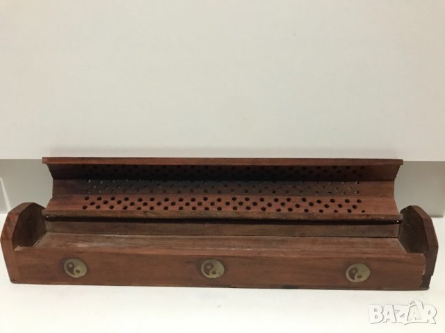 Голяма кутия от дърво за ароматни пръчици и конуси ян и ин, снимка 6 - Декорация за дома - 40398178