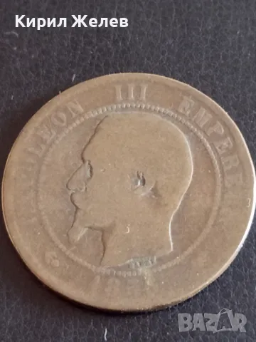 Стара монета 10 сантима 1856г. Франция Наполеон трети 26437, снимка 3 - Нумизматика и бонистика - 48860349