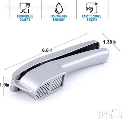  ПРЕСА ЗА ЧЕСЪН И СЛАЙСЪР 2 В 1-АЛУМИНИЕВА, снимка 4 - Аксесоари за кухня - 41655077