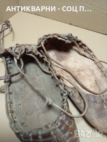 Стари Старинни Цървули Ръчно Изработени Обувки Обуща Патъци., снимка 4 - Антикварни и старинни предмети - 50843036