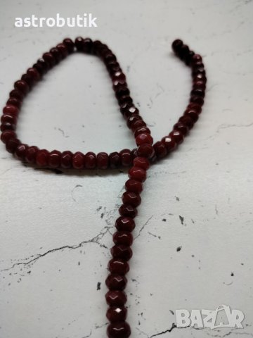 Мъниста естествен рубин, фасетиран, 5х8 мм., снимка 2 - Други - 40283848